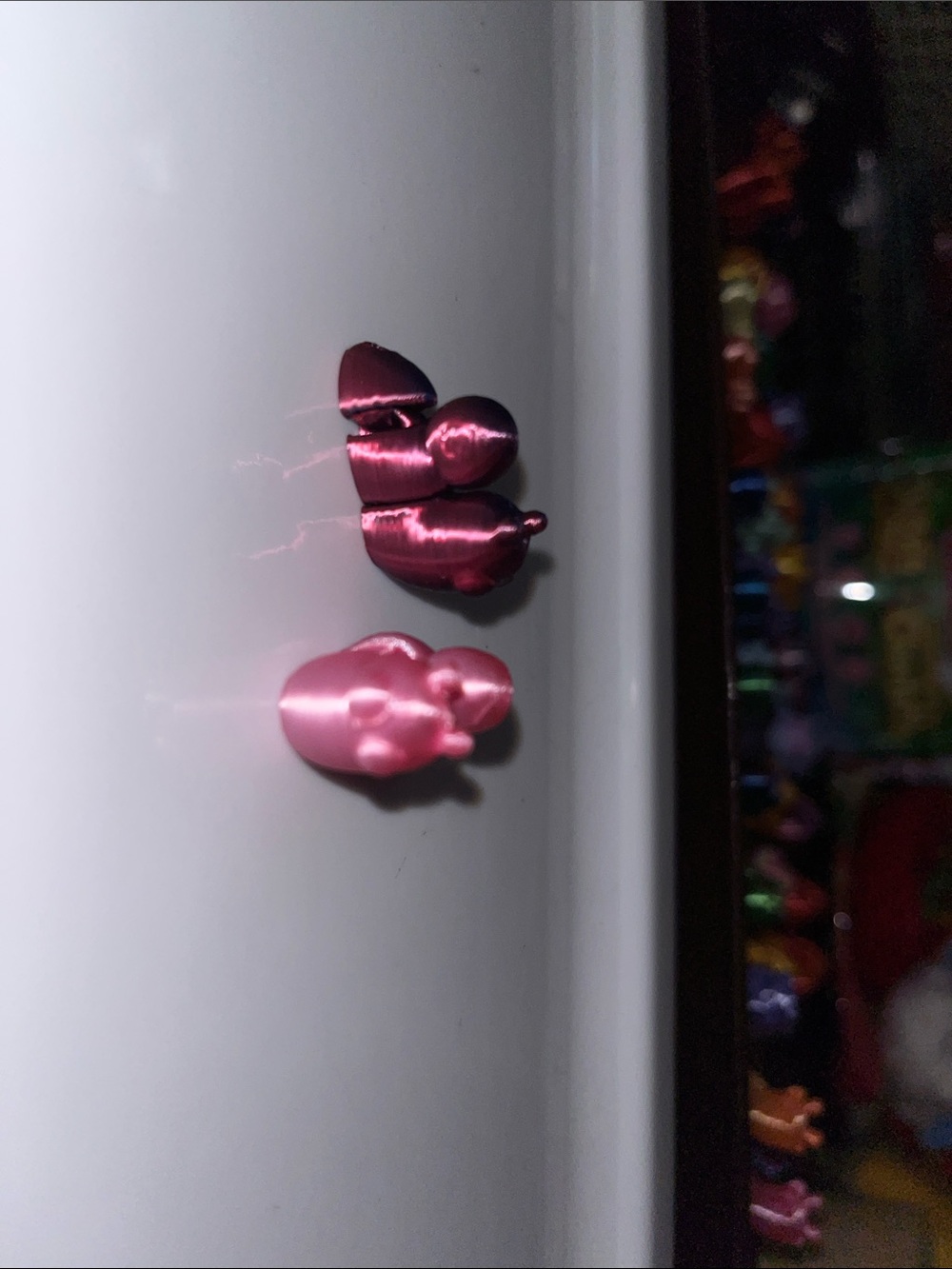 Set of Two 3D printed Metallic Pink Mini Figurines